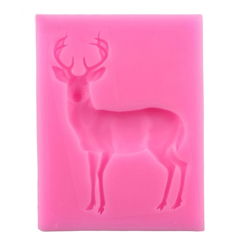 Экологичная силиконовая форма для рождественских оленей помадки торта