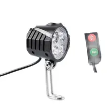 전기 자전거 라이트, 전기 자전거 라이트, 경적 스위치, 방수 손전등, 12W, 36V, 48V