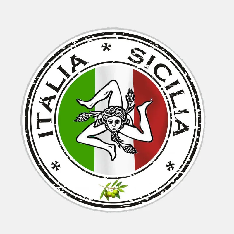 

Interesting 11.9CM*11.9CM Car Waterproof Italia Sicilia Car Stickers PVC Window Decals PVC Car Window Body Decorative