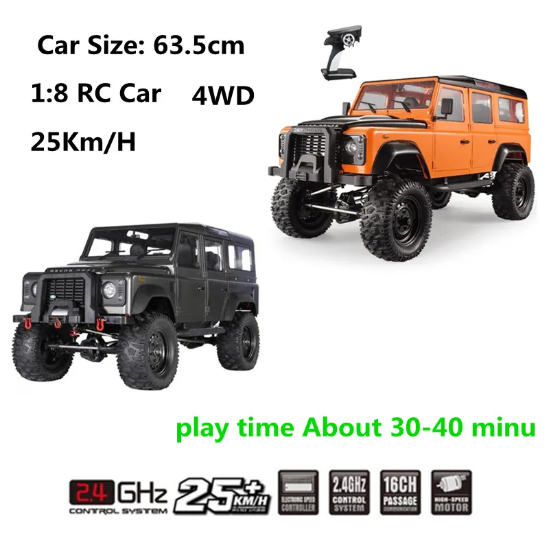 Large Orange RC Car 4WD 1:8 63CM 4WD Radio Remote Control Car RC Buggy Climbing  Metal Beam Truck For Children Adults