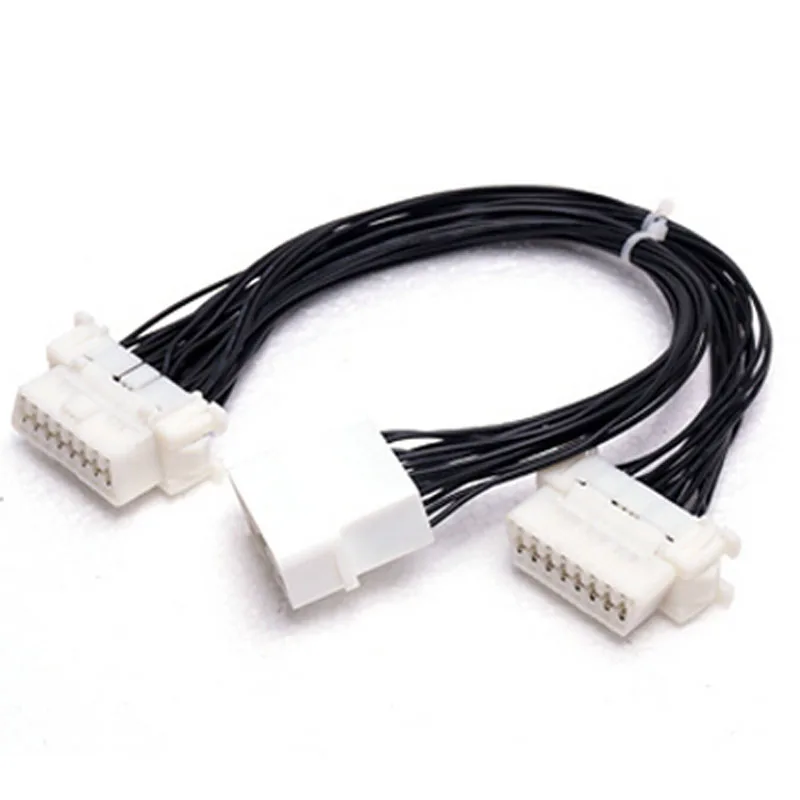 OBD 16Pin OBD2 1 штекер на 2 гнезда Удлинительный кабель 16 Pin кабель-удлинитель