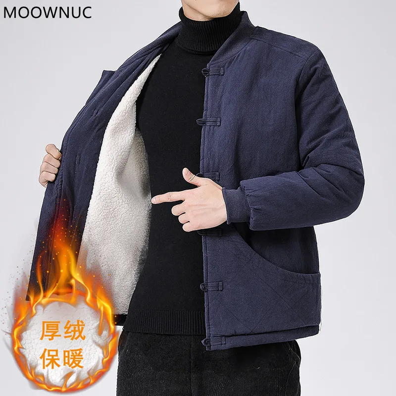 

2021 Autumn/Winter New Men'S Trend Fashion Solid Color Cotton Coat With Fleece And Thick Warm Men'S High-Quality Lamb Coat M-5XL