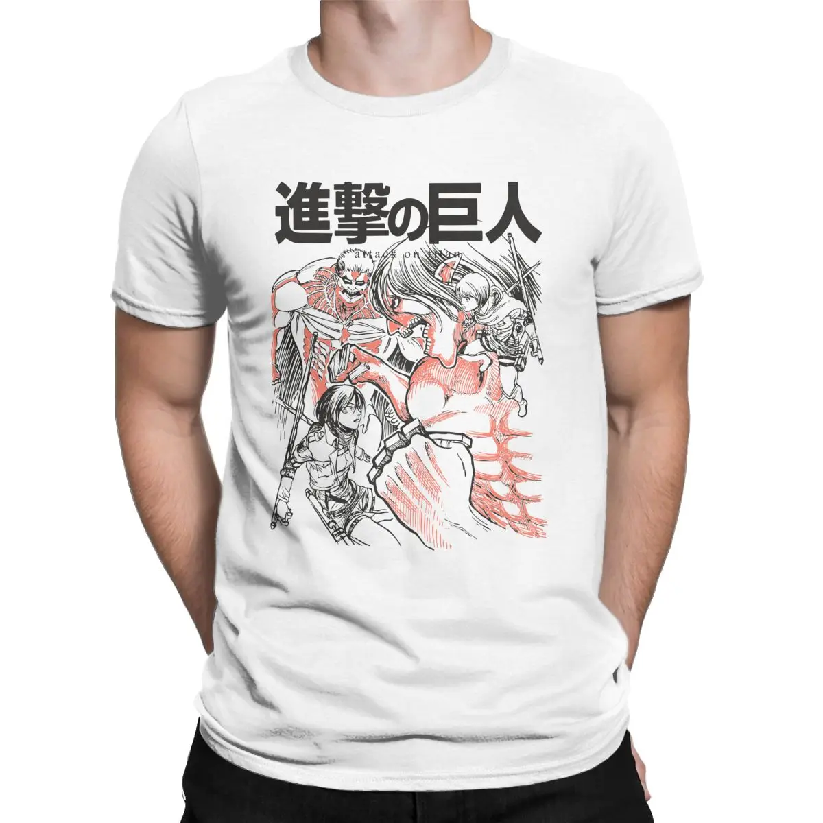 

Novelty Giant Killer Attack On Titan T-Shirts Men Women's Pure Cotton T Shirts Anime Short Sleeve Tee Shirt Plus Size Tops