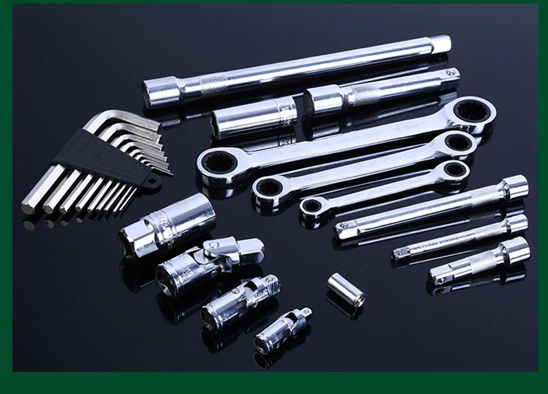 Набор торцевых ключей комплект комбинированных гаечных с храповым механизмом