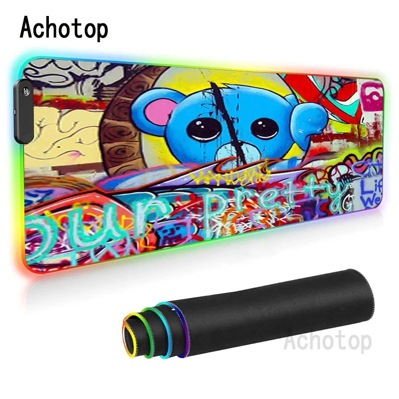 

Graffiti Gaming Mouse Pad Large Mouse Pads Gamer Computer Mousepad RGB Mouse Mat Anime Mause Pad Laptop Keyboard Desk Mat XL XXL