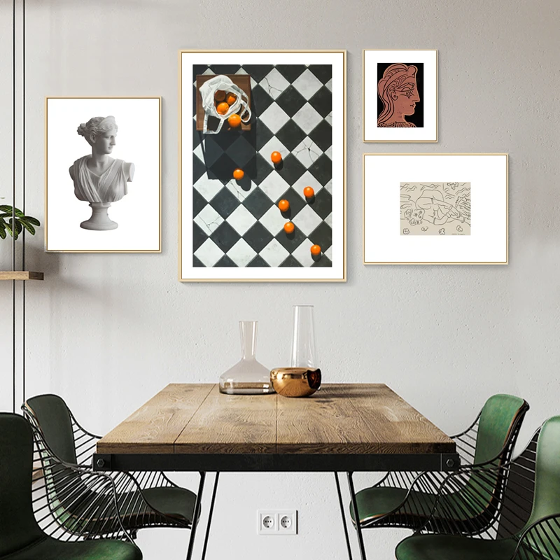 Ретро Скандинавская нишевая искусство абстрактная линия фигурка легкая