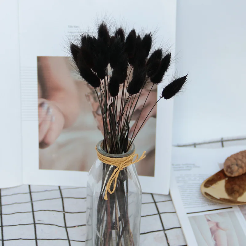 

20Pcs Natural Dried Flowers Gradient Rabbit Tail Grass Multicolor Lagurus Ovatus Real Bouquet For Home Wedding Party Decoration