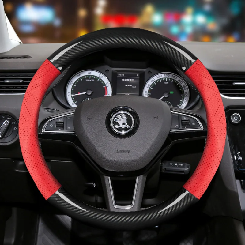 Чехол на руль из натуральной кожи для skoda superb 2 3 octavia 2 a5 fabia 1 karoq rapid, Yeti Kodiaq