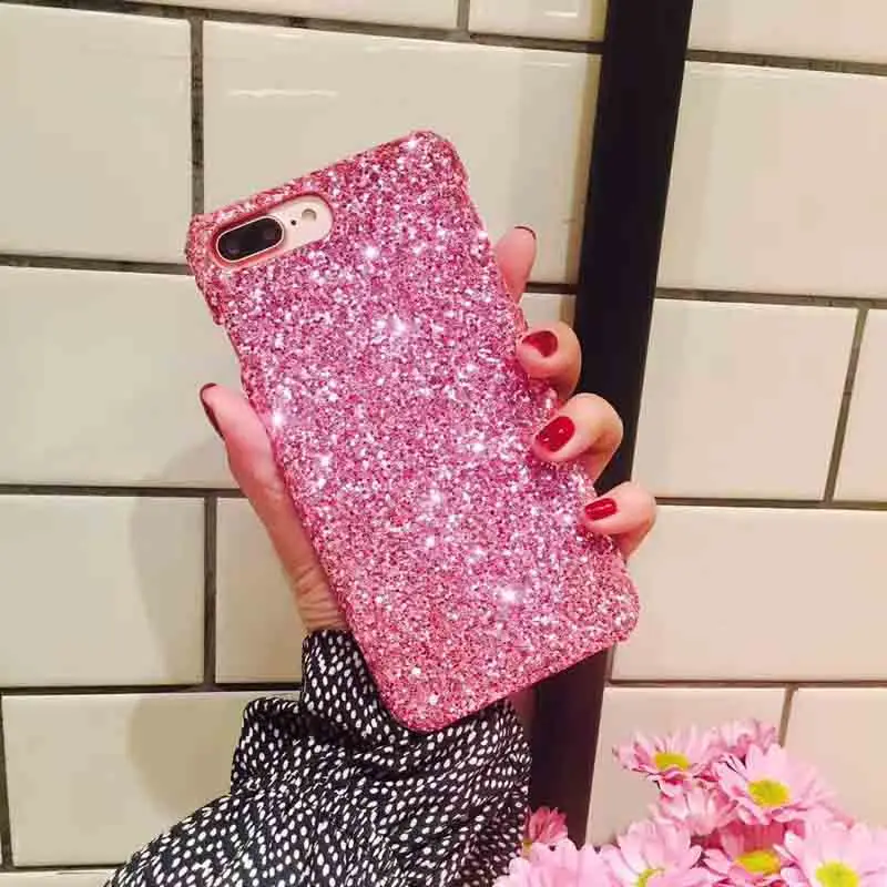 Роскошный блестящий чехол для телефона JAMULAR, чехол для телефона iPhone X 11 Pro 8 7 6 XS MAX XR, цветная задняя крышка, Жесткий Чехол - Цвет: Pink