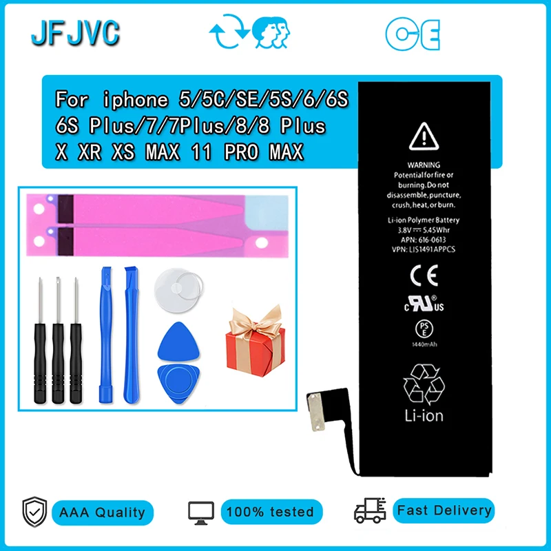100% новый кв. класса АА аккумулятор телефона для iPhone 7 6 6s плюс 8 SE 5S 5 батарея X XR XS 11 Pro