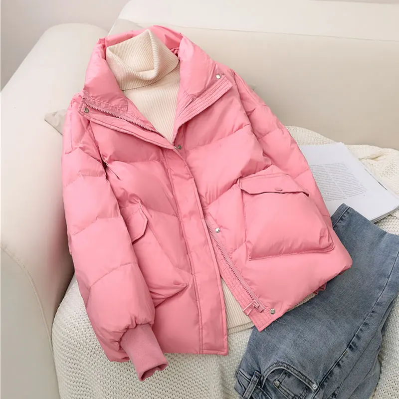 Short Women's Jacket Stand Collar Warm Winter Down Jacket Loose Parkas 2021 Fashion New Student Bread Coat Women Quilted Coats