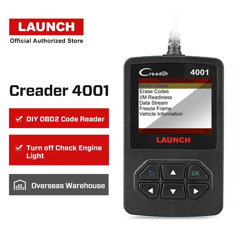 Launch CReader 4001 OBD OBD2 сканер DIY Автомобильный считыватель кодов CR4001 OBDII диагностический инструмент Бесплатное обновление X431 Creader V+ as autel AL319 - Цвет: LAUNCH CR4001