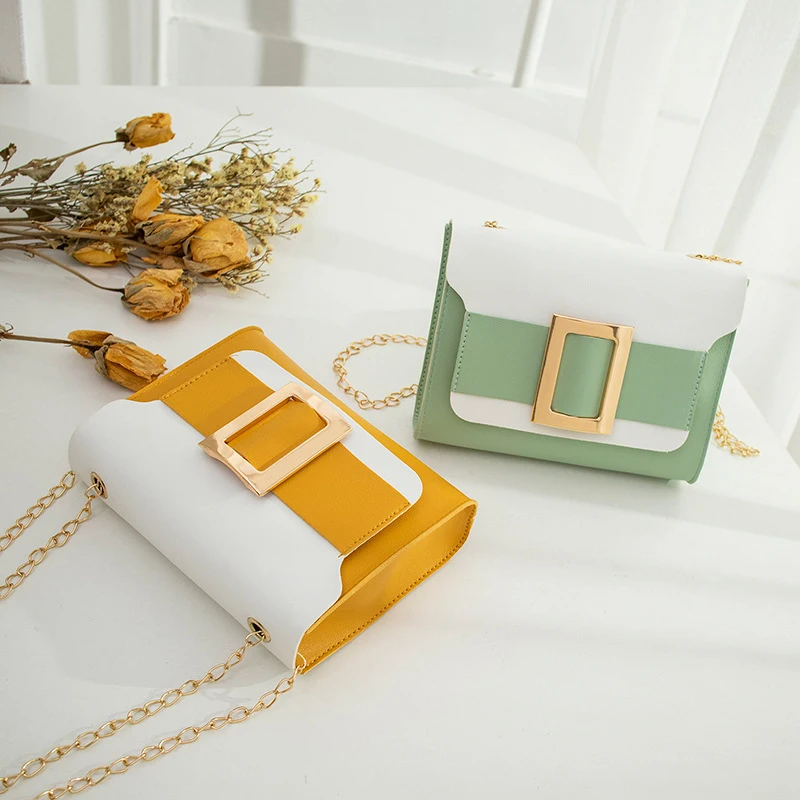 Сумка кросс-боди Женская из экокожи маленький мессенджер на плечо желтая розовая