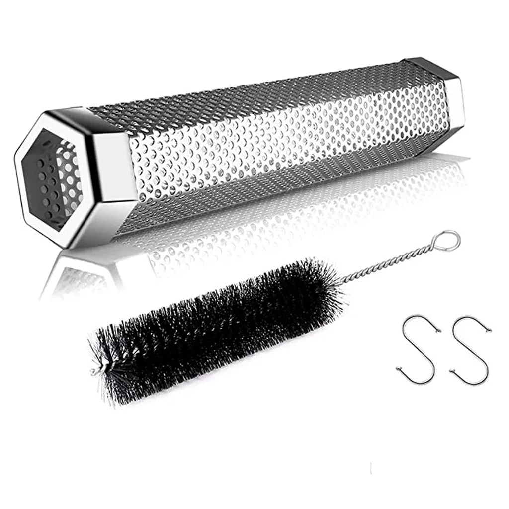 Барбекю дымовые генераторы из нержавеющей стали круглые отверстия гранулы