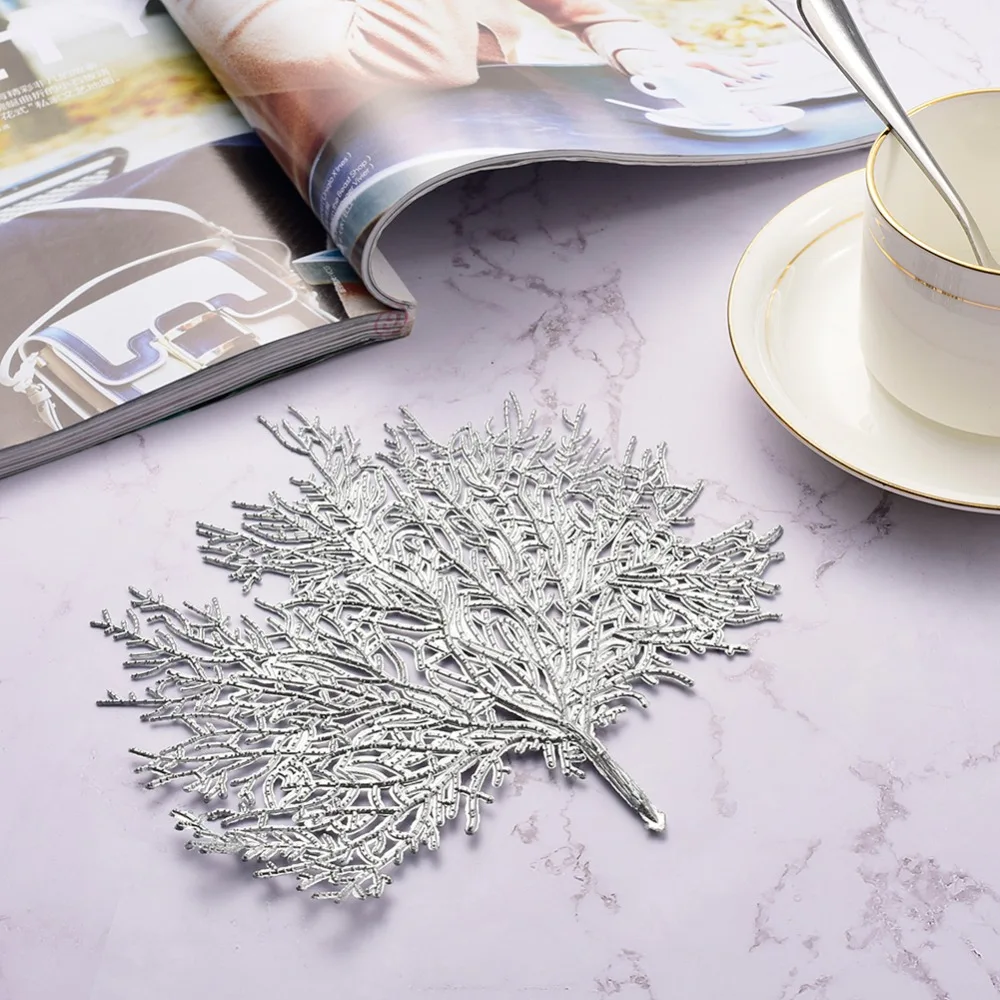 Placemat Table Mat Dining PVC Leaf Hollow Waterproof Heat Insulation Non Slip Placemats Bowl Chic Creative Coaster | Дом и сад