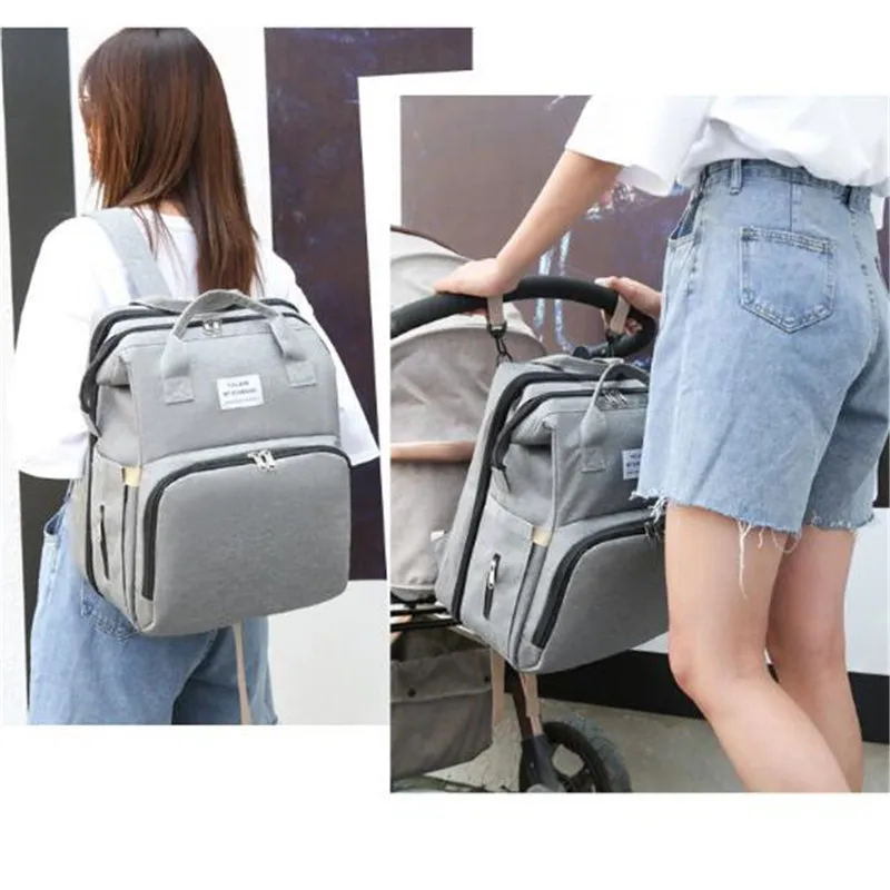

Folding Crib Mummy Bag Multi-functional Casual Backpack Large Capacity Mother And Baby Bag
