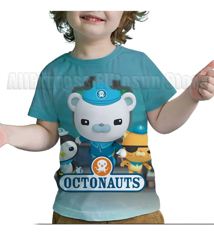 

2021 Summer Boy/Girl 3D printing Octonauts Oversized T-Shirt Fashion Short Sleeve O-Neck Hip Hop Casual Anime Tee Shirts