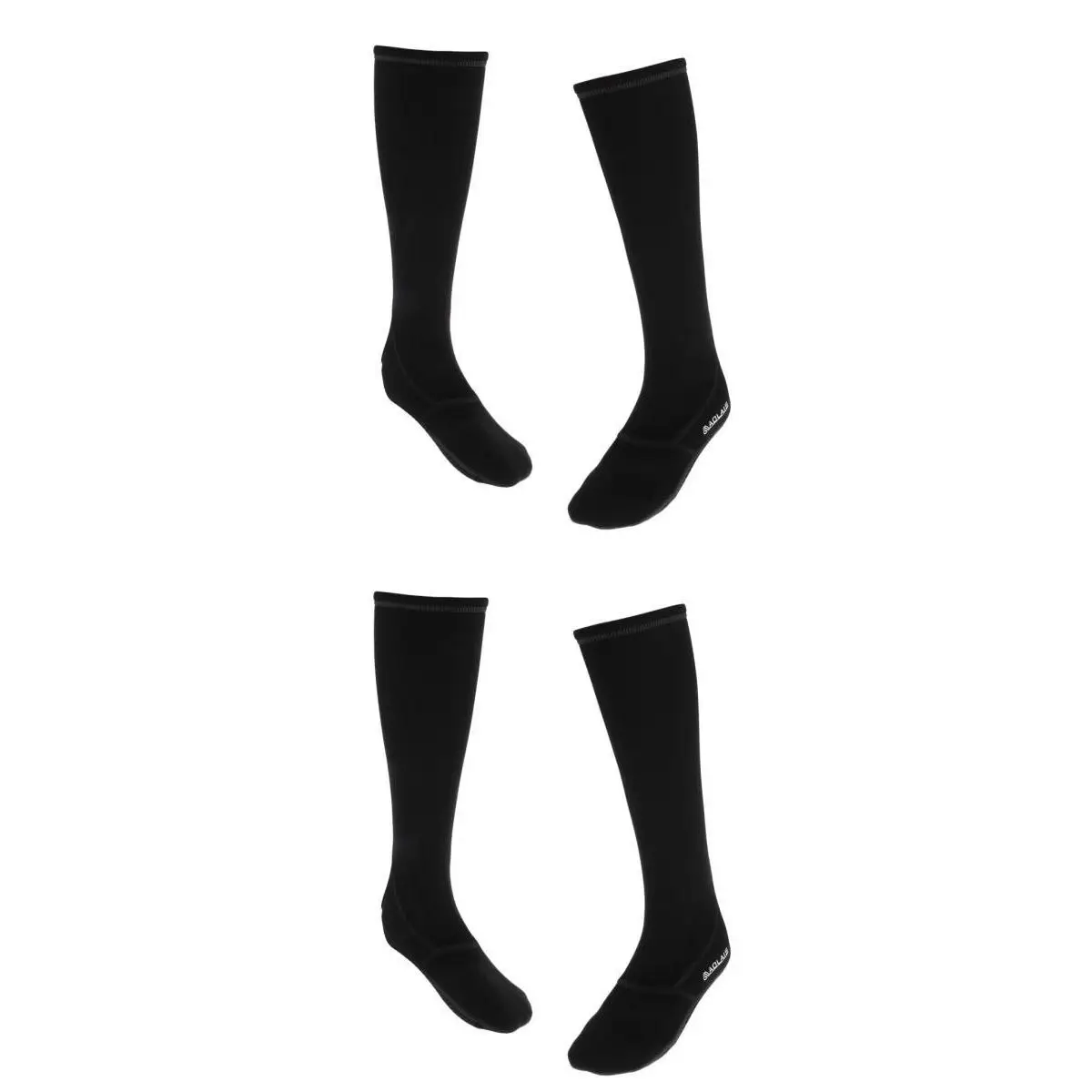 

2 Pairs 3MM Neoprene Diving Socks Stockings Snorkeling Boots, L & M - Black