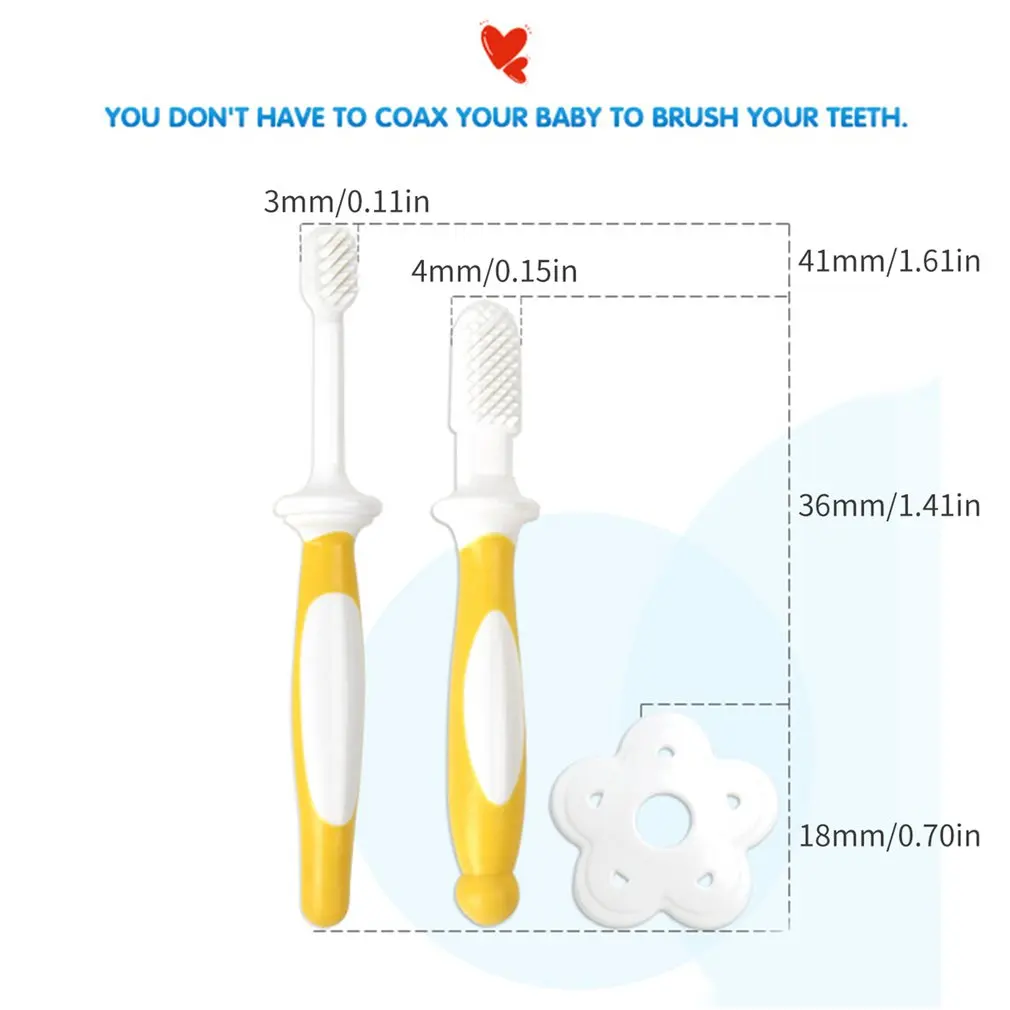 

Oral Care Kit Set Training Toothbrush Infant TPE Toothbrush Tongue Brush For Sensitive Gums Kids First Deciduous Tooth