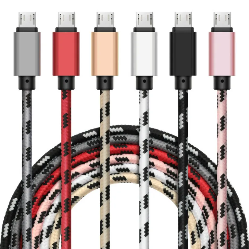 Оптовая продажа 0 25 м 1 2 3 USB к микро кабелю ткань Синхронизация данных зарядный