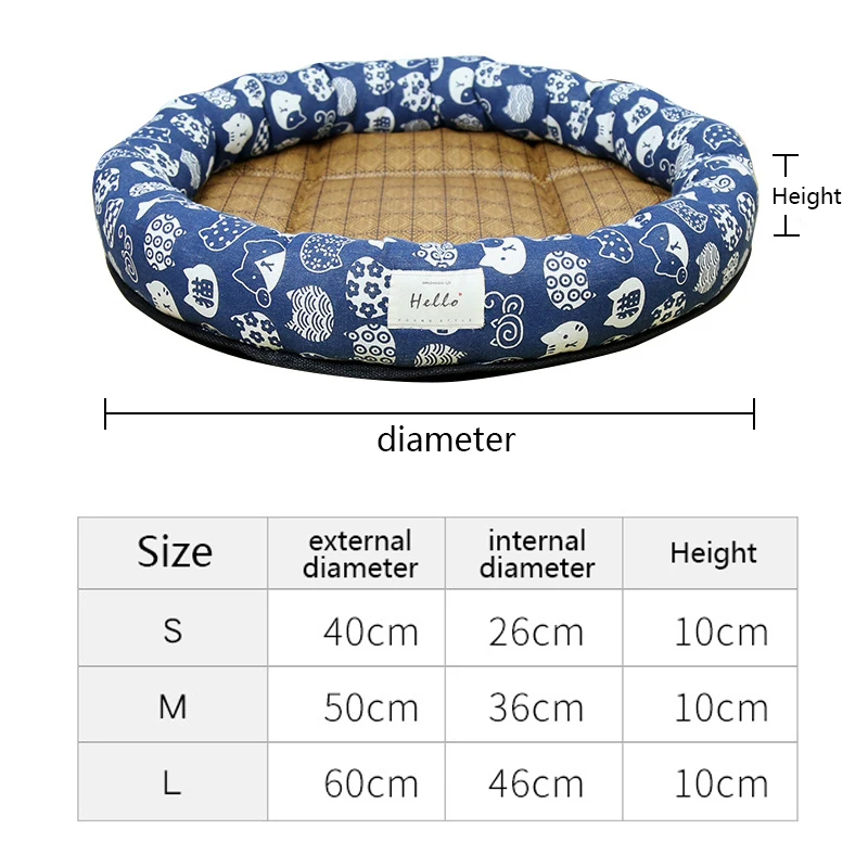 

Summer Cat Bed Round Cool Soft Ice Cushion Pad Dog Sleeping Mats Pet Kennel For Small Large Dogs Cats Cool Cold Silk Dog Bed
