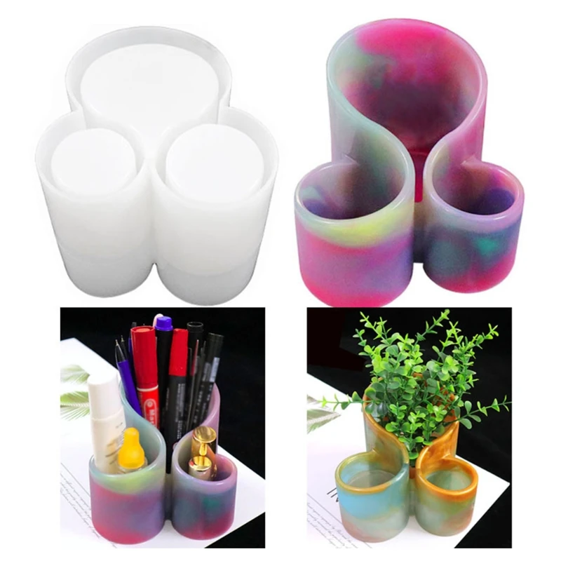 

Silicone Mold DIY Pen Holder Desk Organizer Decoration Table Decor Epoxy Resin Handmade Crafts Molds Gifts Cup Unique