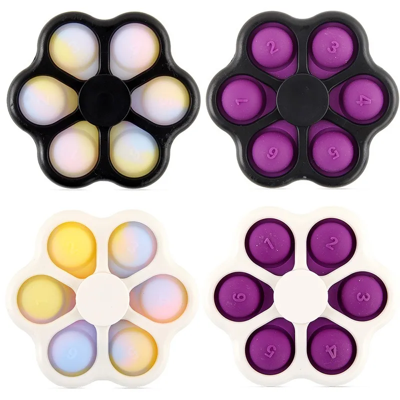 Kids Fidget Spinners Simple Dimple Antistress Toys Anti Stress Spinning Bubble Silicone Rotation Sensory Fidget Toy For Children