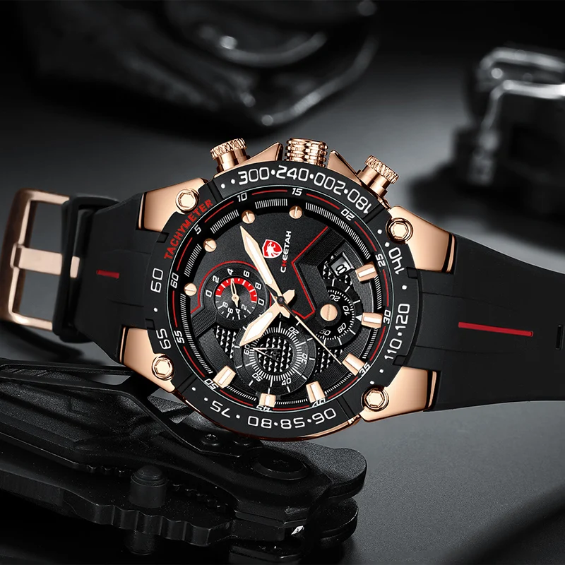 CHEETAH новые модные мужские часы брендовые Роскошные военные кварцевые с большим