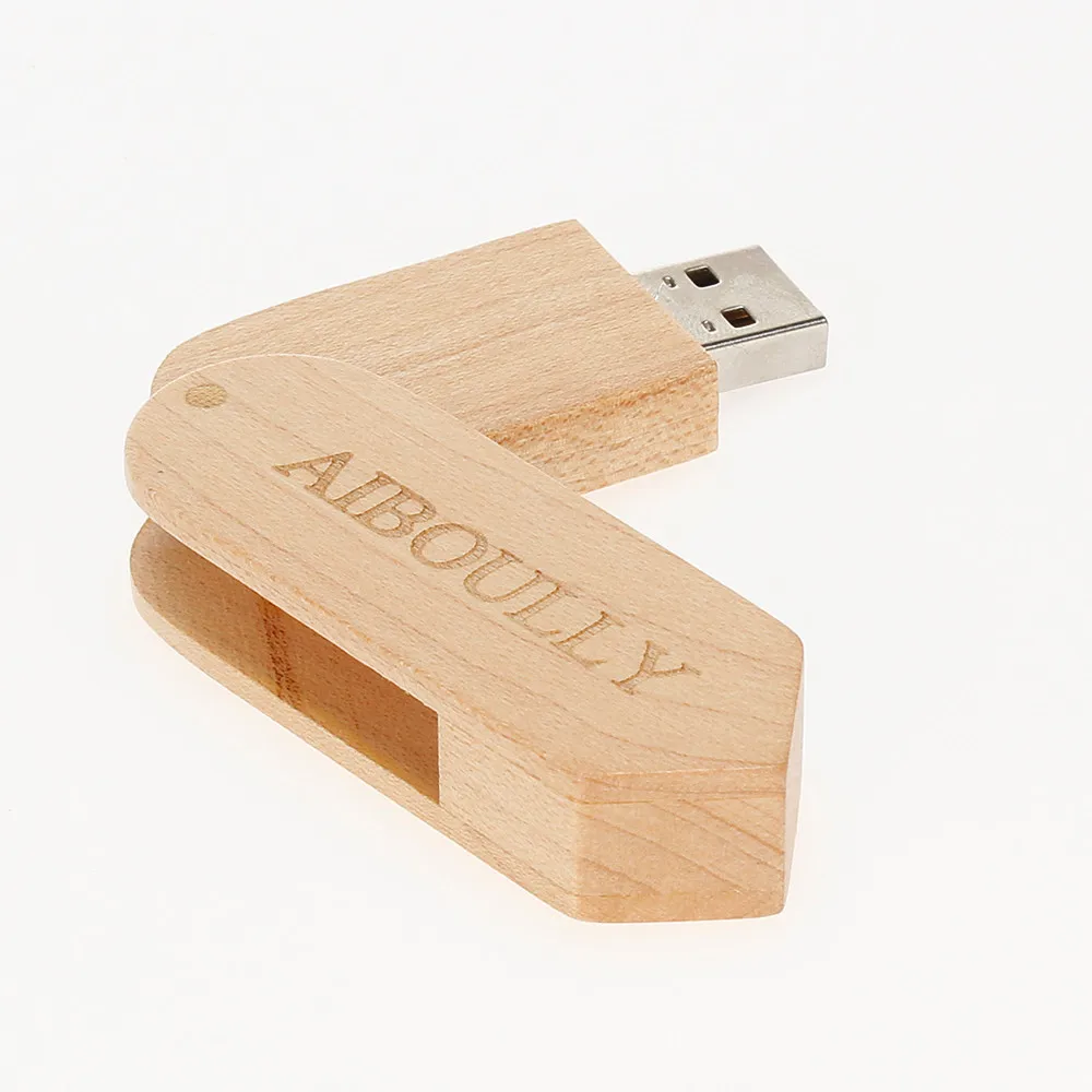 

New Rotating Wooden USB Flash Drive 4GB 8GB 16GB Pendrive 32GB Pen Drive 64GB 128GB Custom LOGO Usb Stick Key Gift Free Shipping