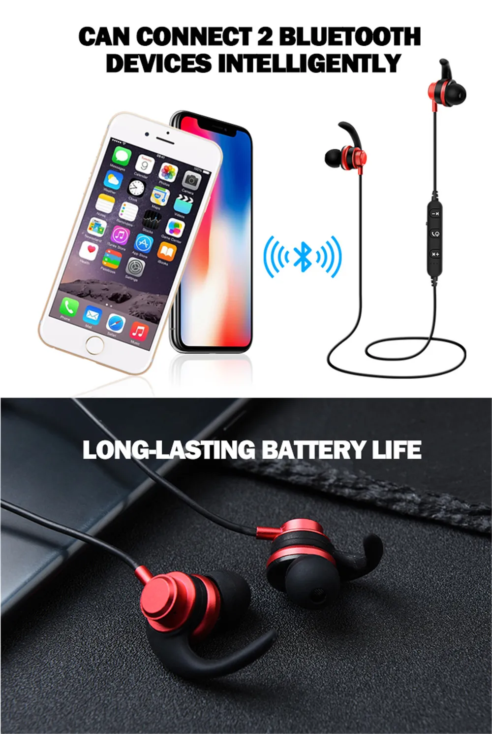 HYASIA магнитные шейные беспроводные наушники IPX4 Bluetooth Влагозащищенные наушники гарнитура Handfree стерео металлическая гарнитура для Xiaomi