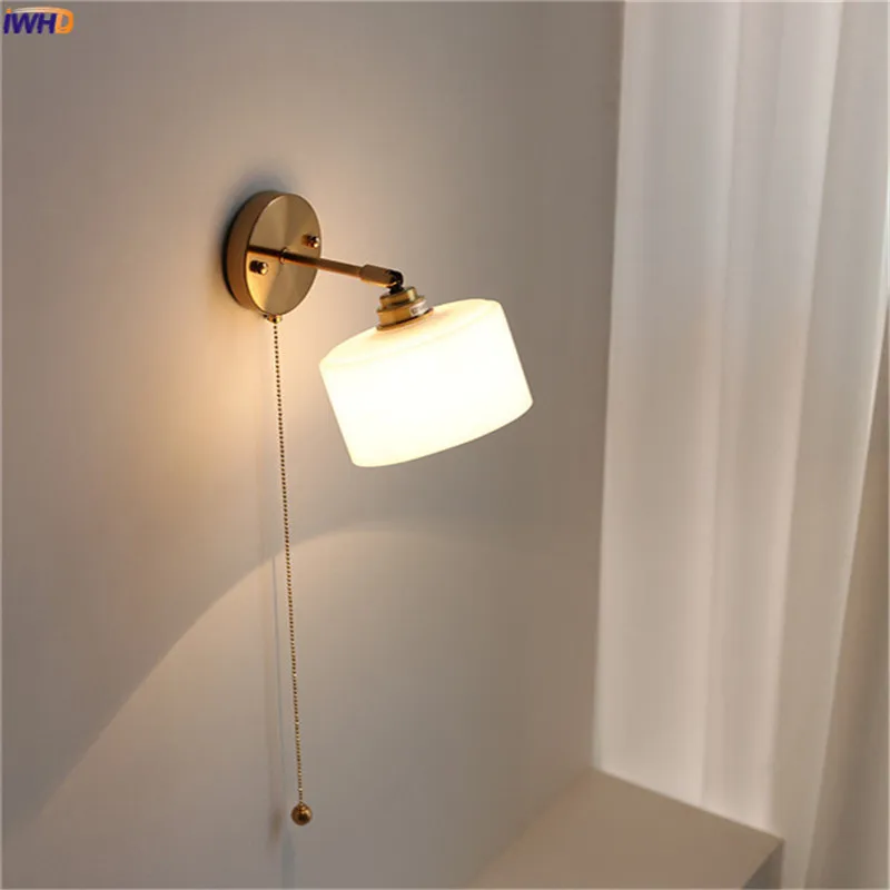 

IWHD RH Loft Industrial LED Wall Light Fixture Bedroom Stair Porch 3 Heads Gold Swing Long Arm Wall Lamp Sconce Apliques Pared