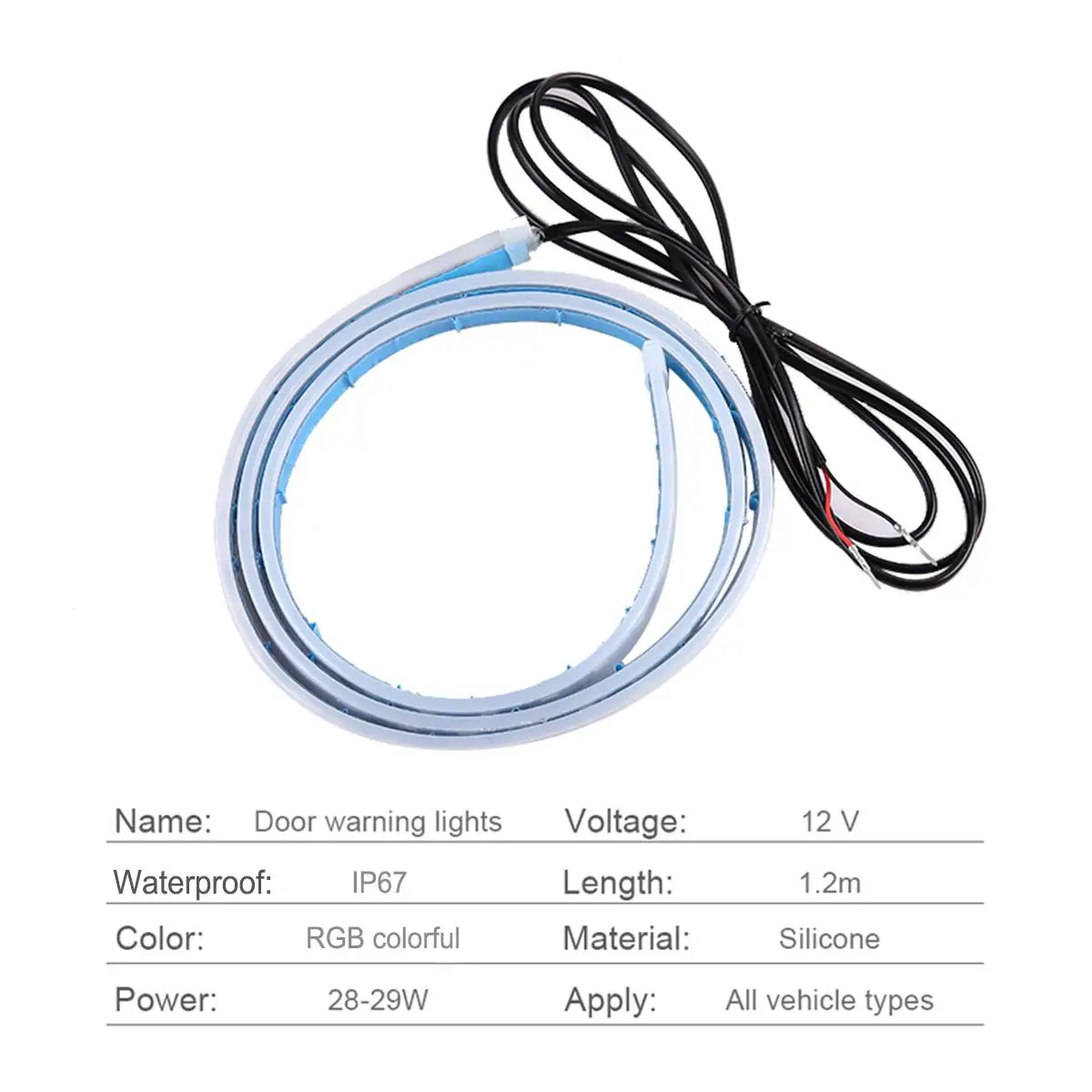 

4PCS 120cm RGB LED Car Door Lights 12V Auto Flexible Strip Lamps Strobe Warning Streamer Light Safety Night Colorful Strip Light