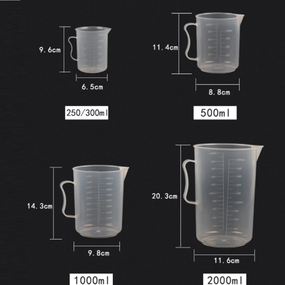 

Measuring Jug Plastic Beaker 4pcs Heat Resistant Set Labs Graduated Beakers Plastic Measuring Transparent Scale Cup