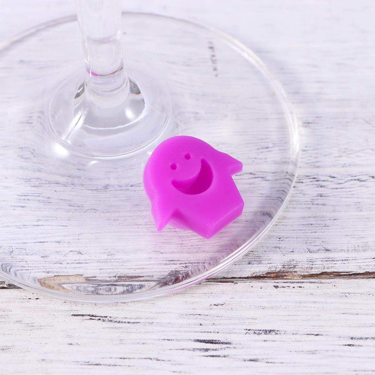 

6 Pcs Silicone Red Glass Marker Creative Smiling Sticker Sucker Mark Glass Identification Perfect for Parties