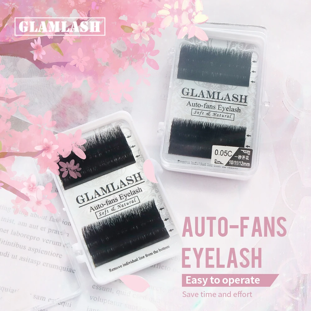 GLAMLASH 1 секунда легкие в использовании накладные ресницы авто веер искусственная