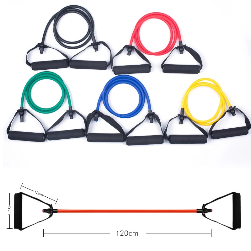 

120cm Fitness Resistance Bands With Handles Gym Equipment Elastic Bands Home Yoga Pull Rope Fitness Workout Fitness Equipment
