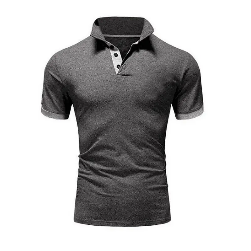 shenghui-qianhui Ropa de Hombre Polo camisa 5xl hombres casual Delgado transpirable verano Polo camisa 10 цветов Hombre sólido manga corta - Цвет: shenghui-qianhui