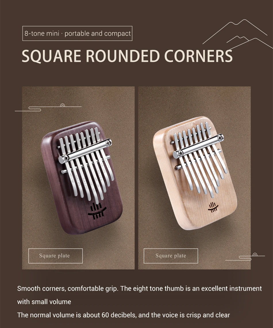 Калимба из массива древесины кедра 8 клавиш мини пальцевое пианино калимба