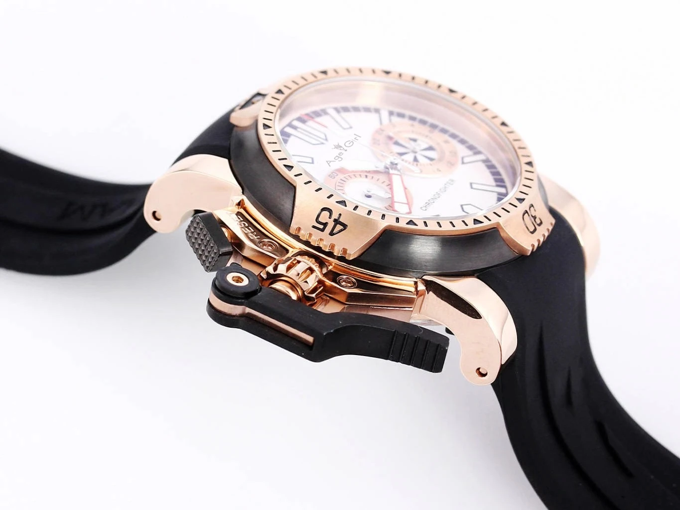 

Luxury New Brand Quartz Chronograph Chronofighter Rose Gold Black Blue Rubber Men Sapphire Silver Stainless Steel Watch 44mm