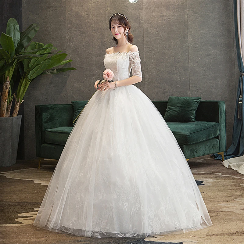 HPYFNSH настоящая фотография белые элегантные модные свадебные платья с вырезом