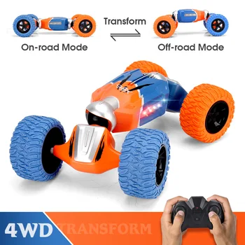 LBLA B1 1:16 2.4G 4WD Remote Control Stunt RC Cars Radio Twist Deformation Off-road Vehicle Climbing Model Toys with LED lights