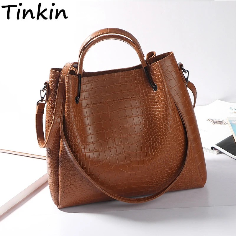 Женская сумка-тоут с крокодиловым узором | Багаж и сумки