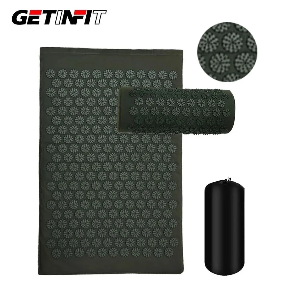

Getinfit Acupressure Mat Yoga Massage Pad Back Relieve Stress Pain Body Acupuncture Mat Massage Pillow Cushion with Bag