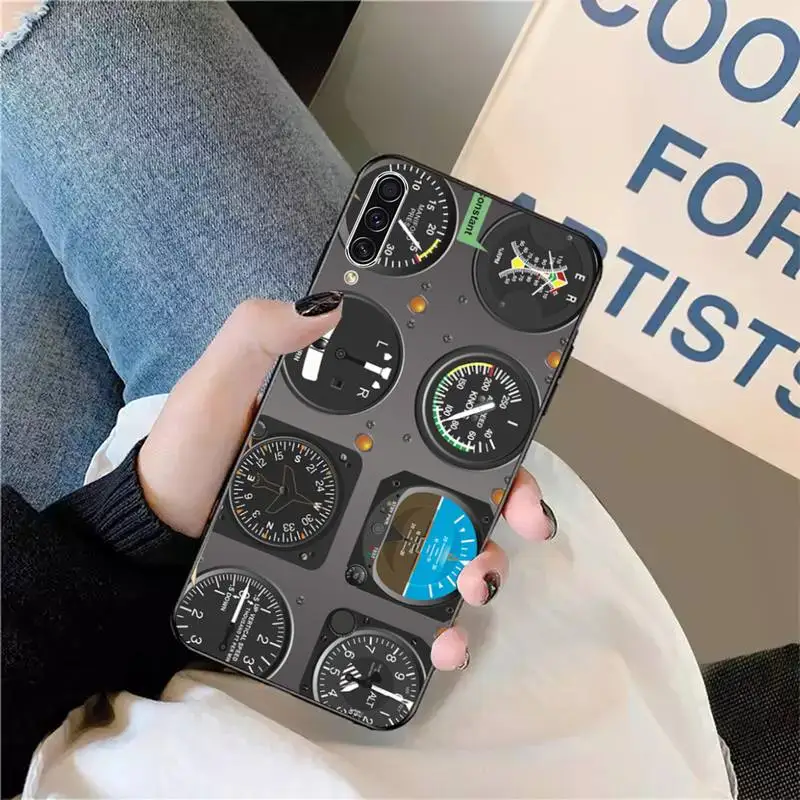 

Aeroplane Helicopter cockpit Instrument Phone Case For Samsung galaxy A S note 10 7 8 9 20 30 31 40 50 51 70 71 21 s ultra plus