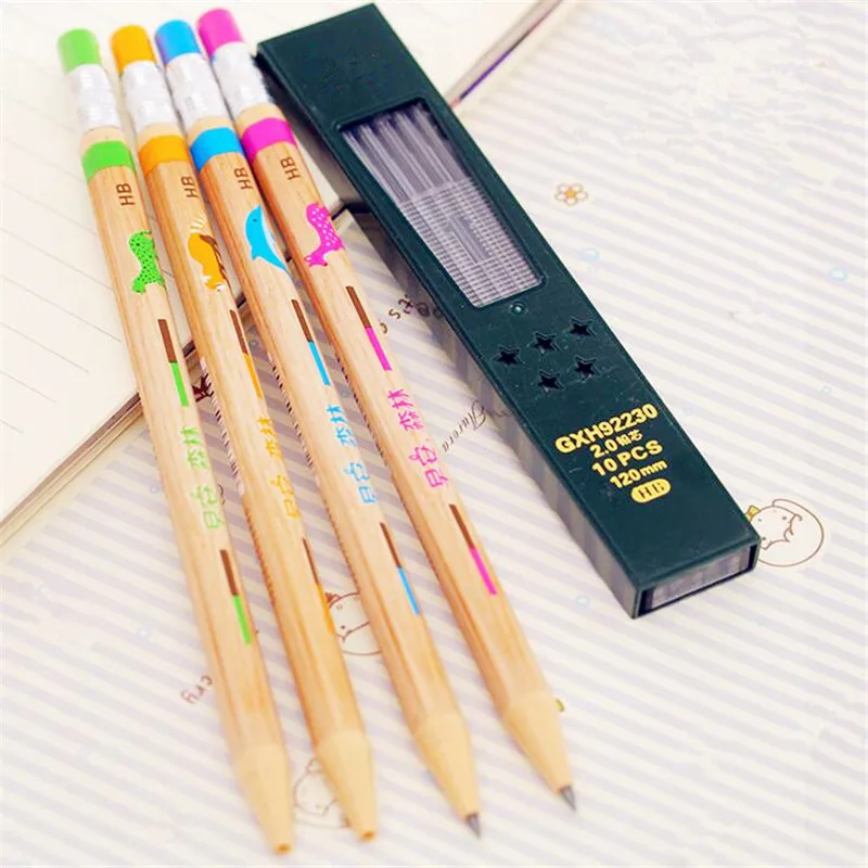 Лесной механический карандаш 2 0 мм свинцовый Заправляемый с точилкой для письма