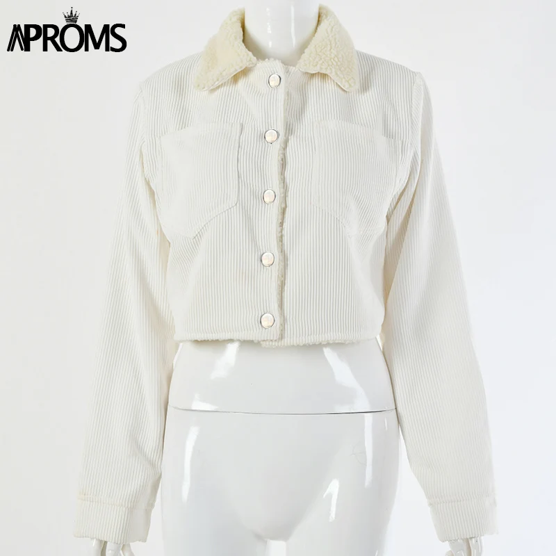 Базовая куртка с двойными карманами для женщин белый флисовый толстый теплый