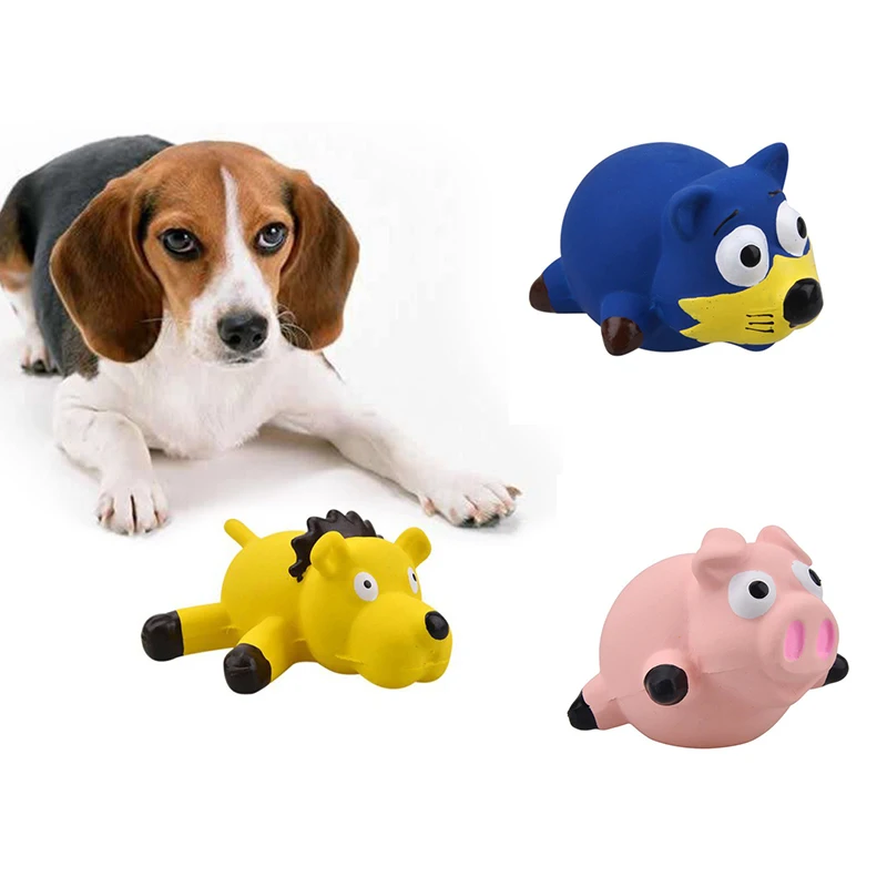 

Pets Dog Toys Screaming Animal Squeeze Sound Toy Latex Pig Fox Lion Toy For Dogs Interactive Pet Squeaking Toy Accessories