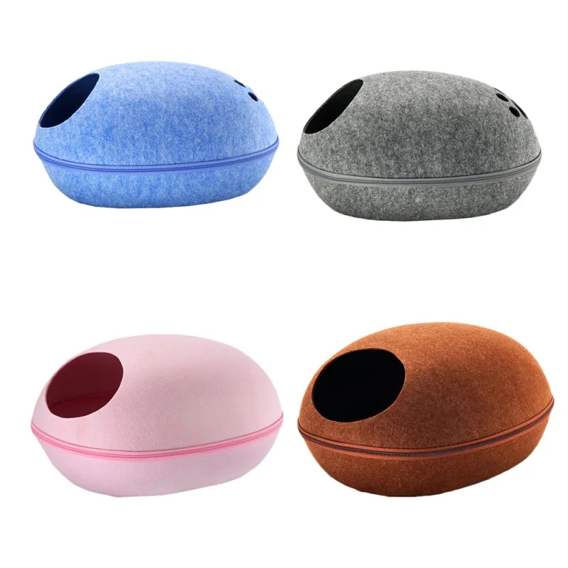 

Cats Bed Felt Nest Eggshell Four Seasons Universal Semi-enclosed Soft Warm Removable Washable Bed for Cats Dogs Products New
