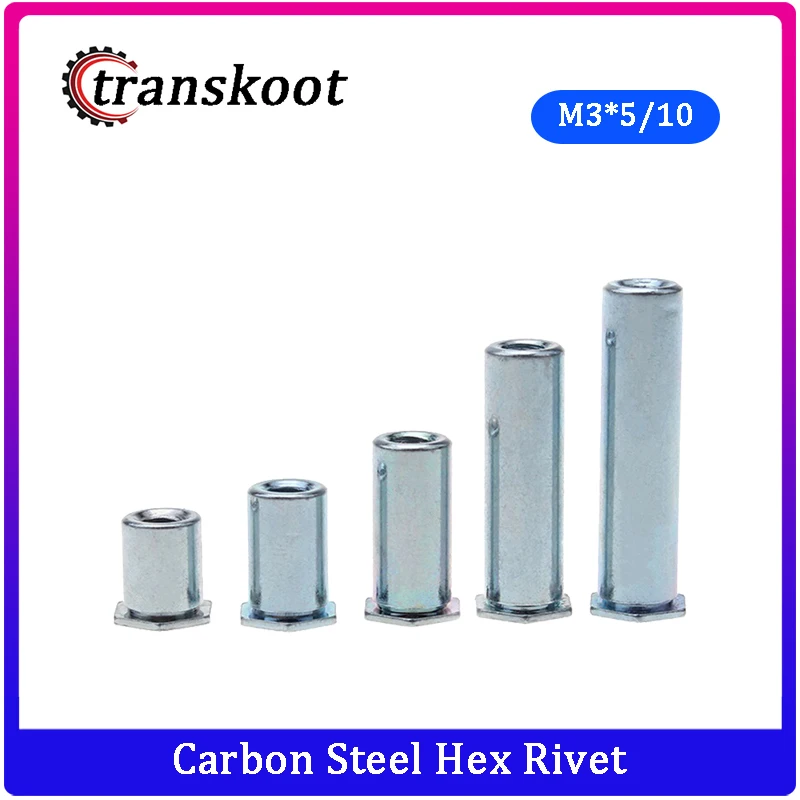 20Pcs m3x5 m3x10 Zinc Plated Carbon Steel Hex Rivet Bolt Hexagon RIV Screw Clinch | Обустройство дома