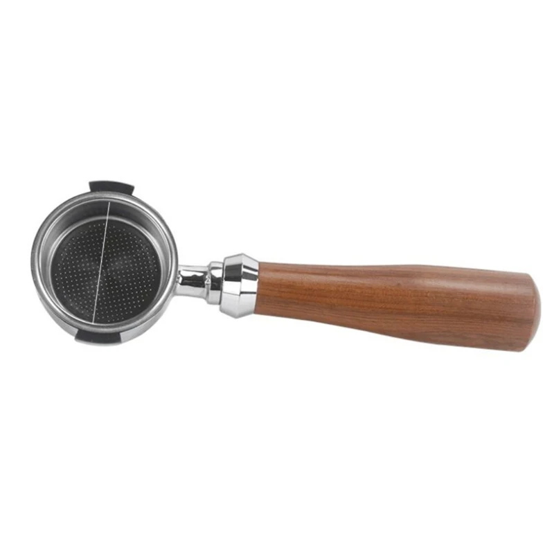 

51mm Professional Alloy Coffee Machine Filter Holder Bottomless Portafilter with Wooden Plastic Handle